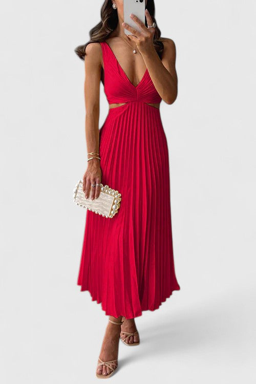 Women's Wedding Guest Dress | Sleeveless Pleated