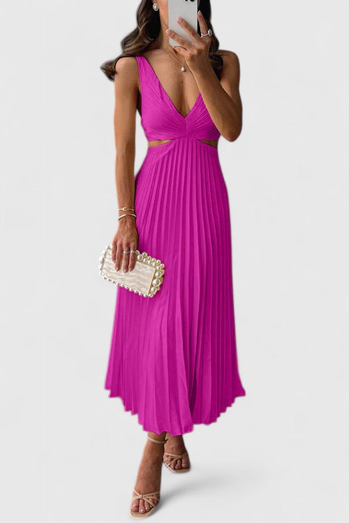 Women's Wedding Guest Dress | Sleeveless Pleated