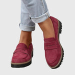 Women's Loafers with Slip-On Design and Textured Sole
