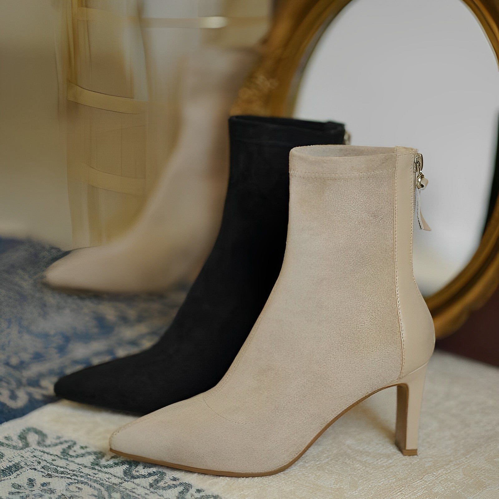 Women's Ankle Boots with Pointed Toe and Heel