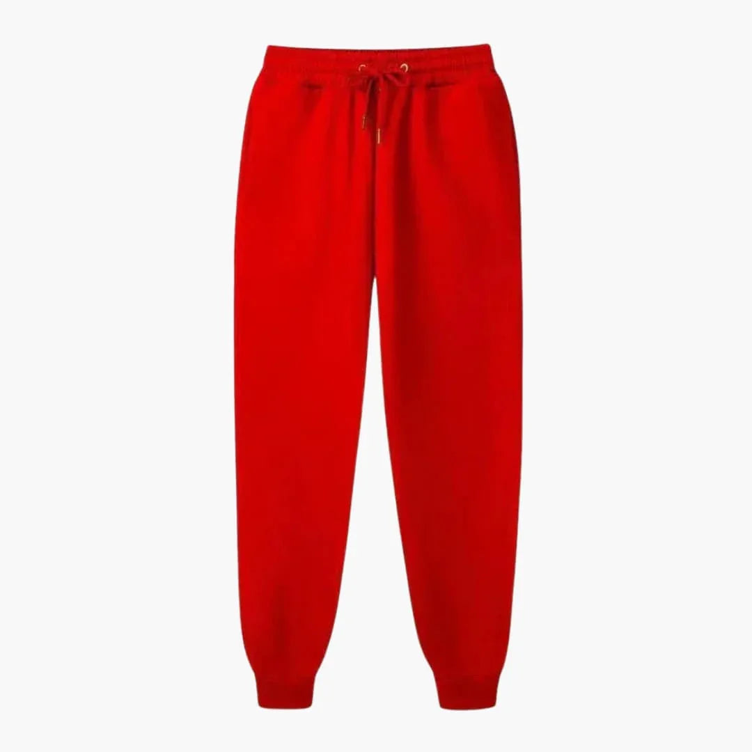 Unisex Jogging Pants with Drawstring Waistband and Cuffs at the Hem
