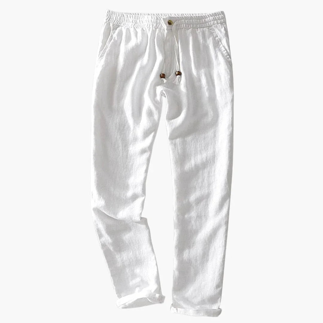 Men's Summer Pants with Elastic Waistband and Drawstring