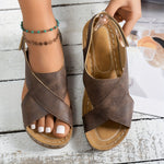Womens Orthopedic Sandals with Wedge Platform and Cushioned Insole