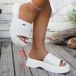Women's Platform Slippers with Open Toe and Slip-On