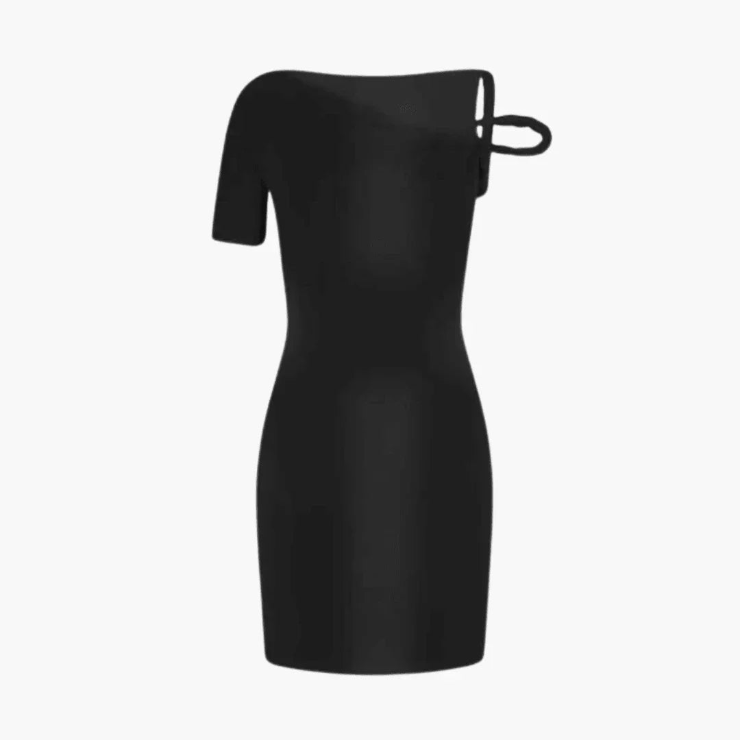 Bavane | One Shoulder Dress for Women  Black Asymmetrical Dress