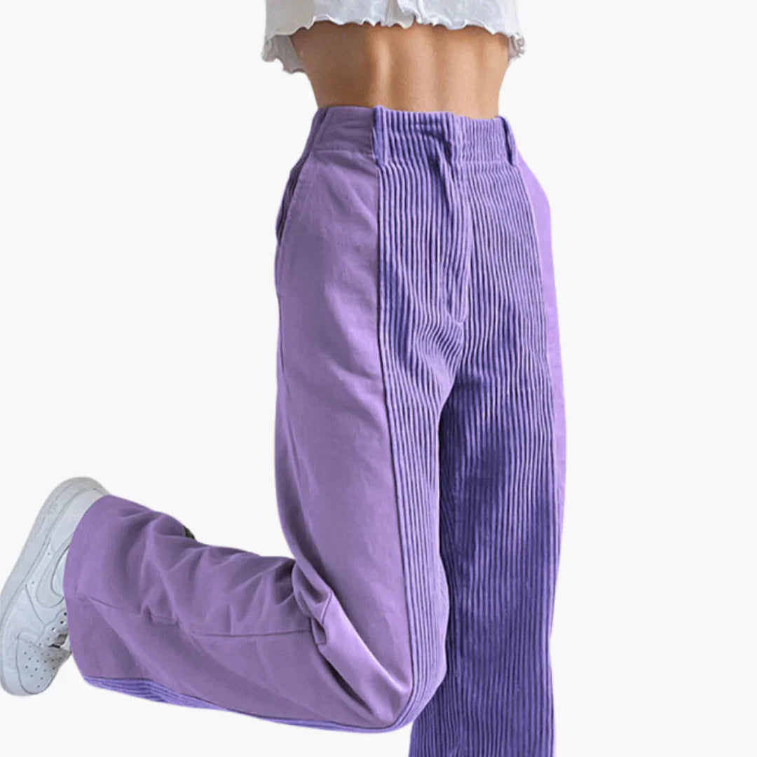 Bavane | Women's Cord Trousers with High Waist and Wide Legs