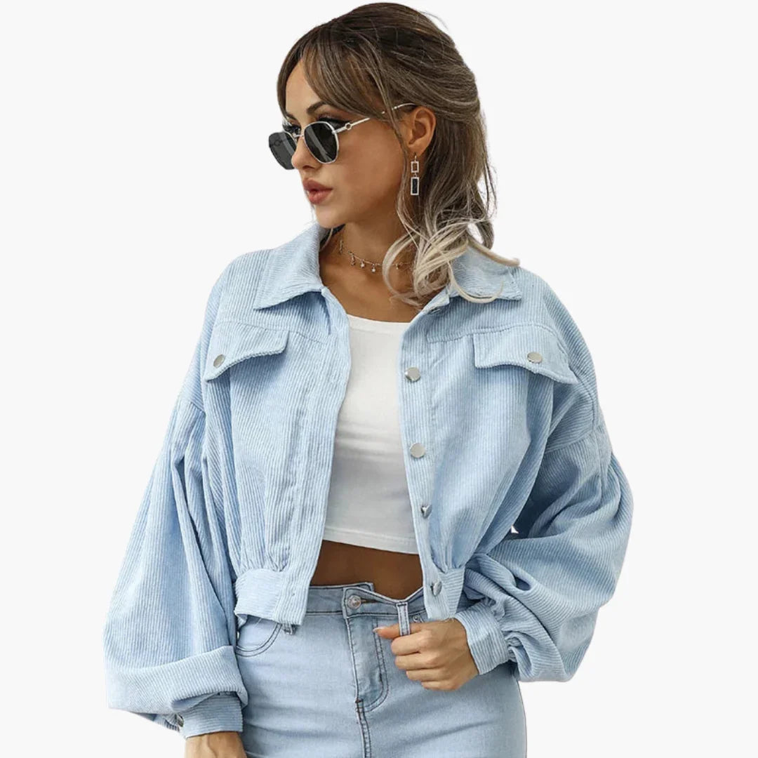 Bavane | Women's Cropped Jacket with Button Closure