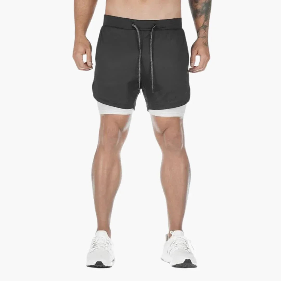 Men's Training Shorts with Inner Liner and Drawstring Waistband