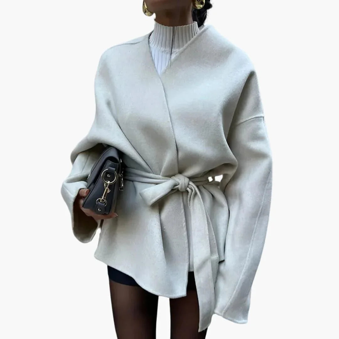 Long Women's Cardigan  Cozy Knit Jacket with Sleeves