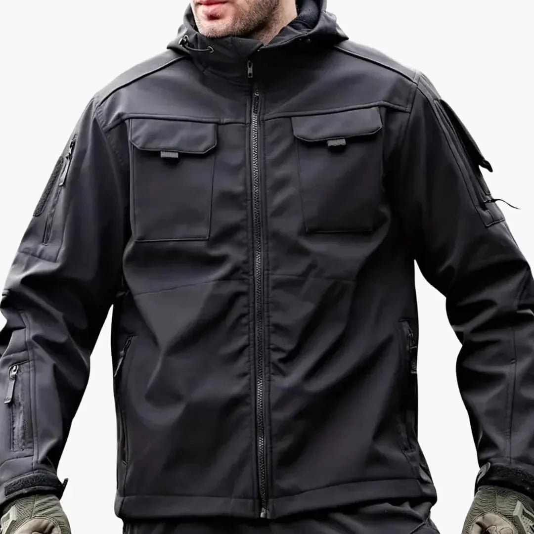 Men's Zip-Up Hoodie with Multiple Pockets