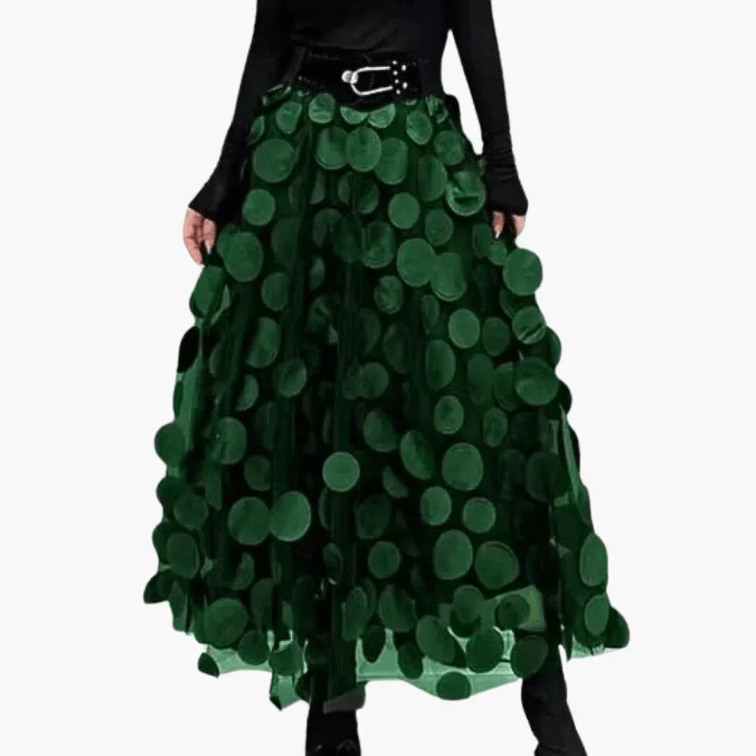Tulle Maxi Skirt with Dots for Women - Striking & Elegant