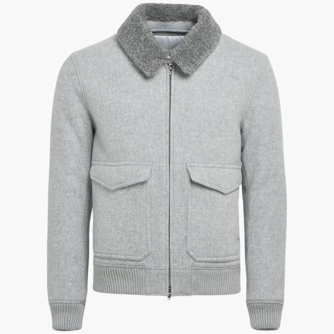 Bavane | Men's Bomber Jacket with Zipper and Fleece Collar