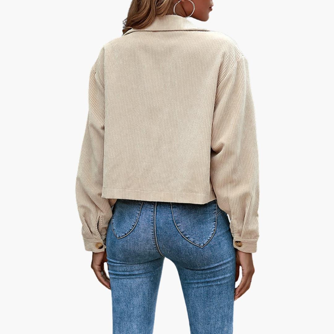 Button Closure Transitional Jacket for Women