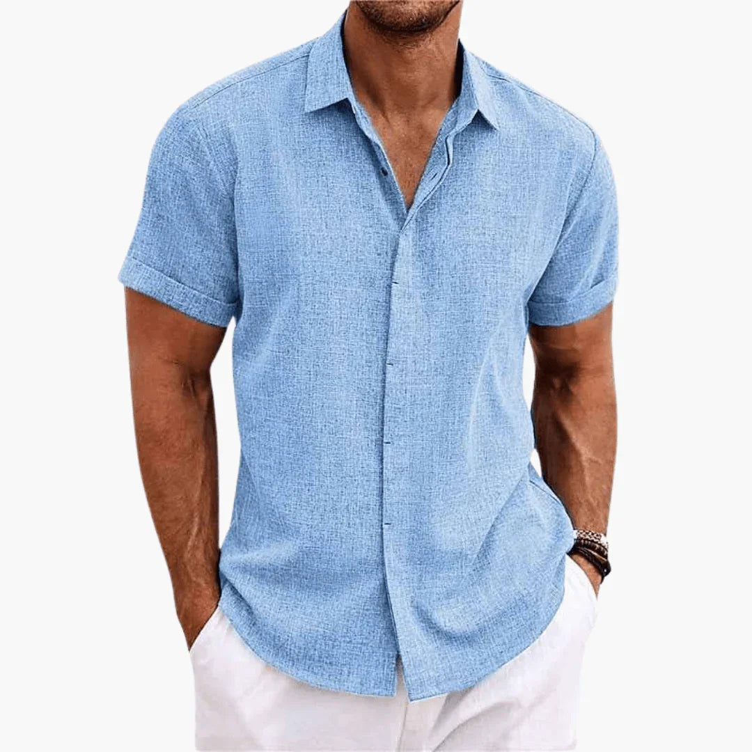Bavane | Men's Short Sleeve Shirt  Casual Button-Up Summer Blouse