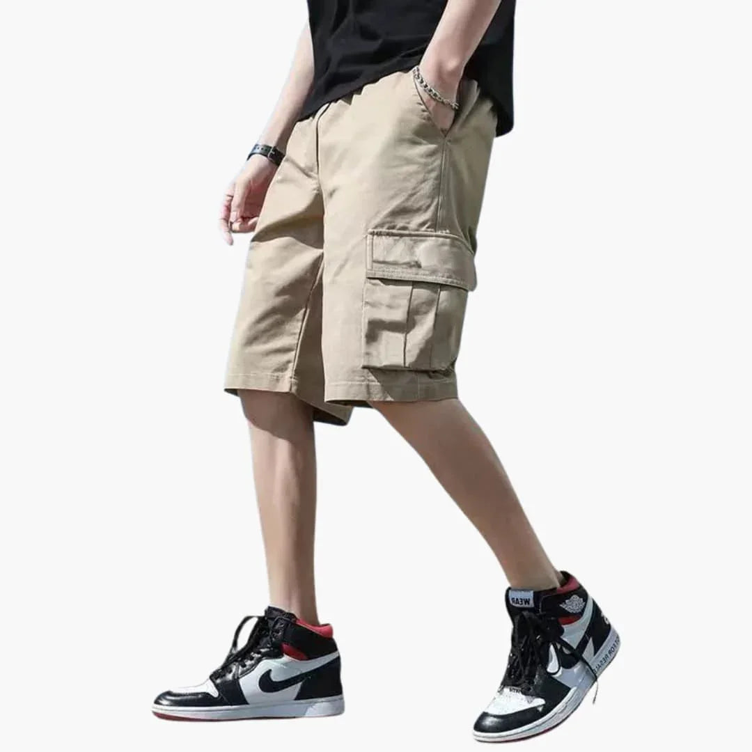 Men's Summer Cargo Shorts with Pockets and Zipper
