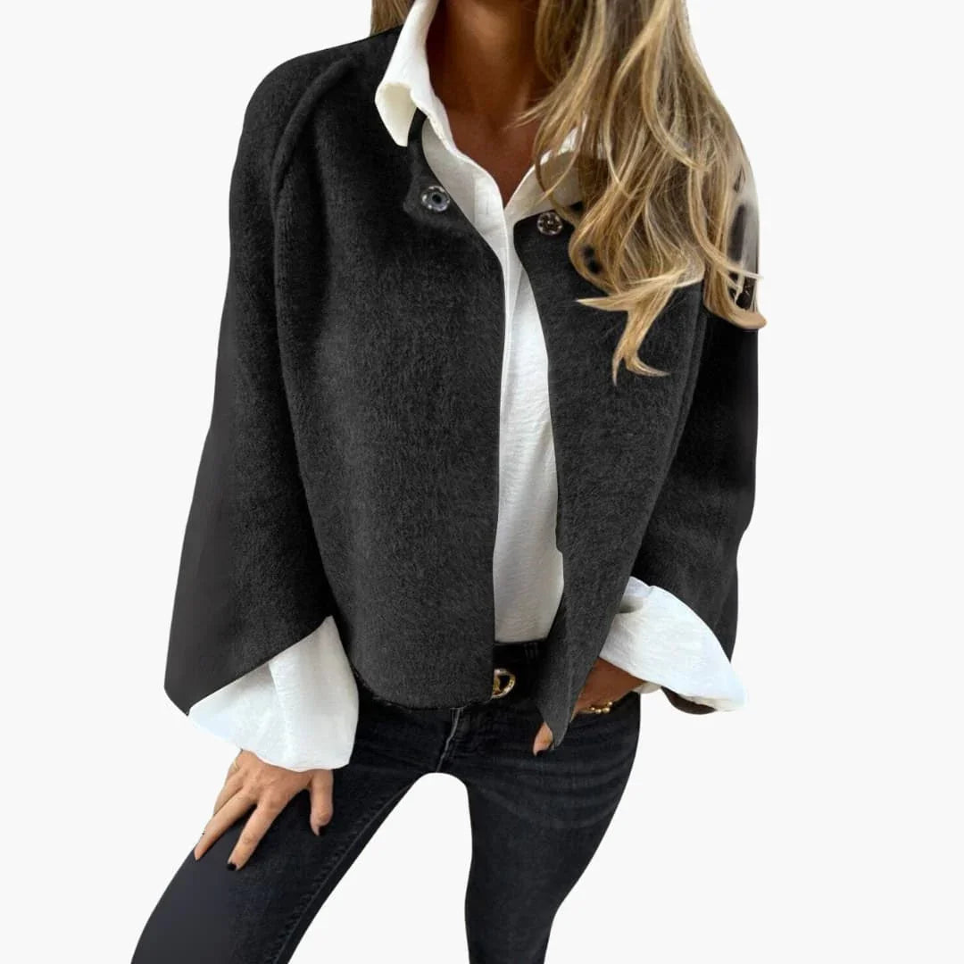 Bavane | Women's Jacket with Round Neckline and Long Sleeves