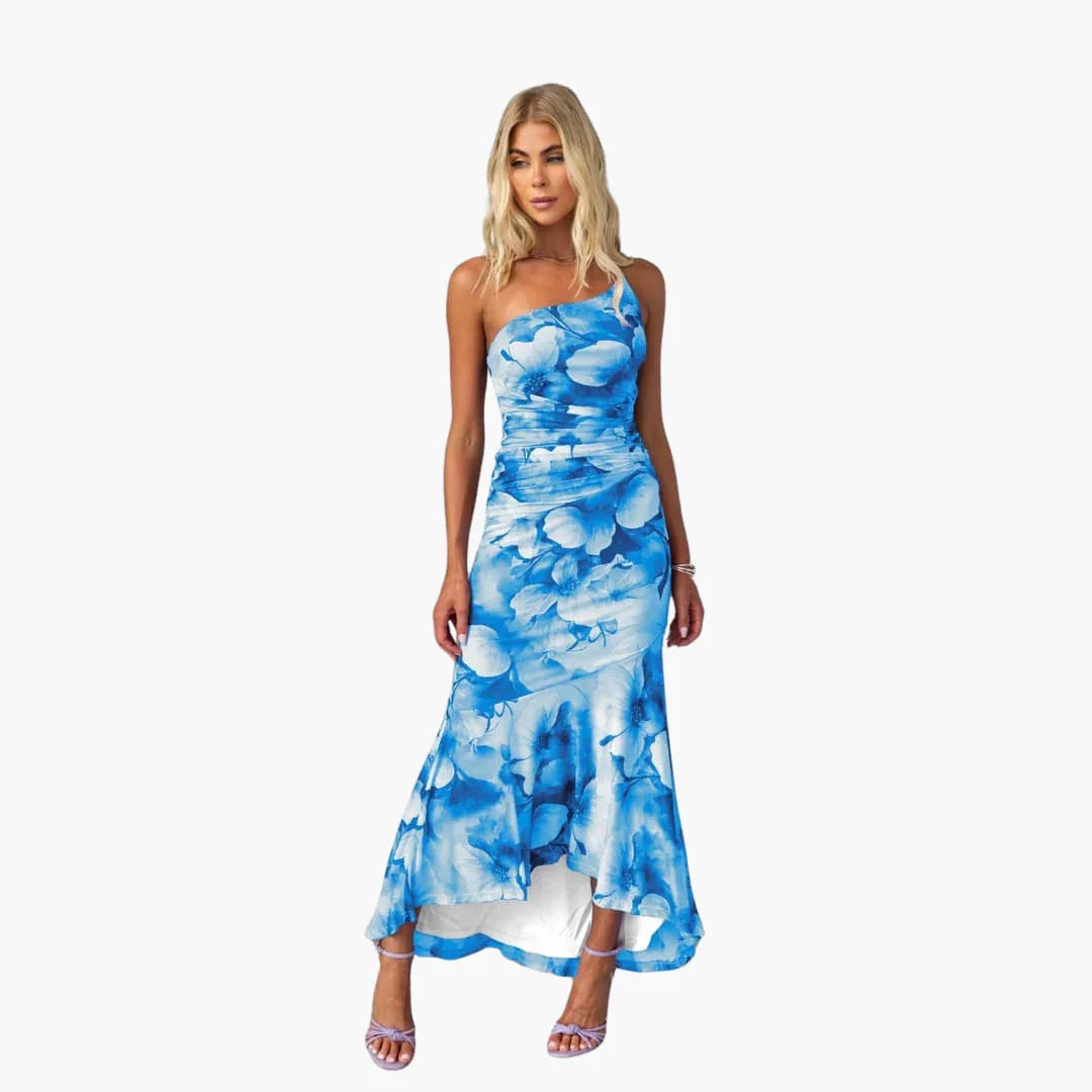 Bavane | One Shoulder Floral Dress for Women - Elegant Summer Dress