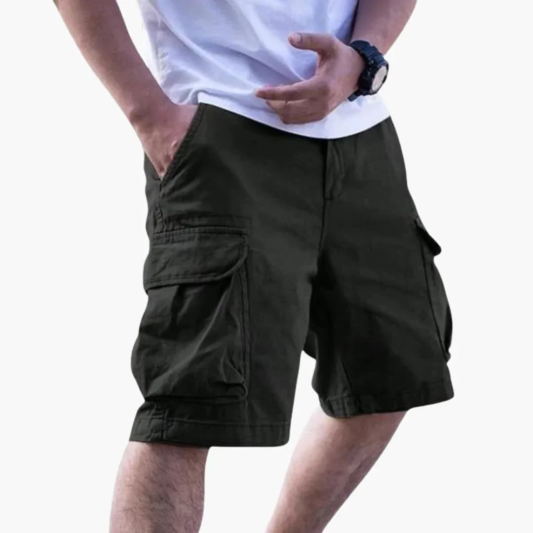 Men's Summer Cargo Shorts with Pockets and Zipper Closure
