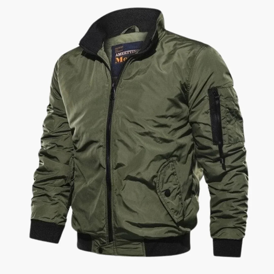 Bavane | Men's Bomber Jacket with Zipper and Ribbed Hem