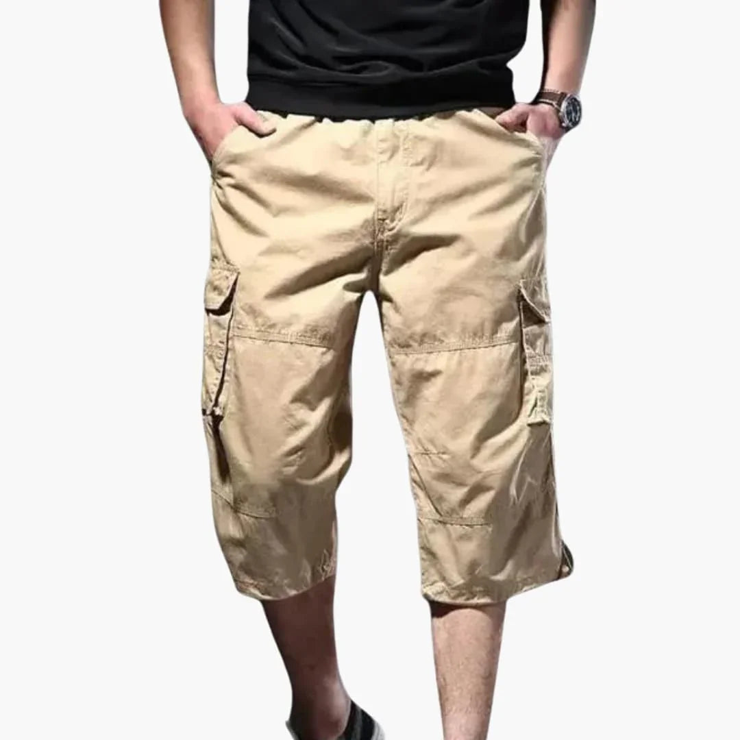 Men's 3/4 Pants with Pockets Made of Lightweight Fabric for Summer