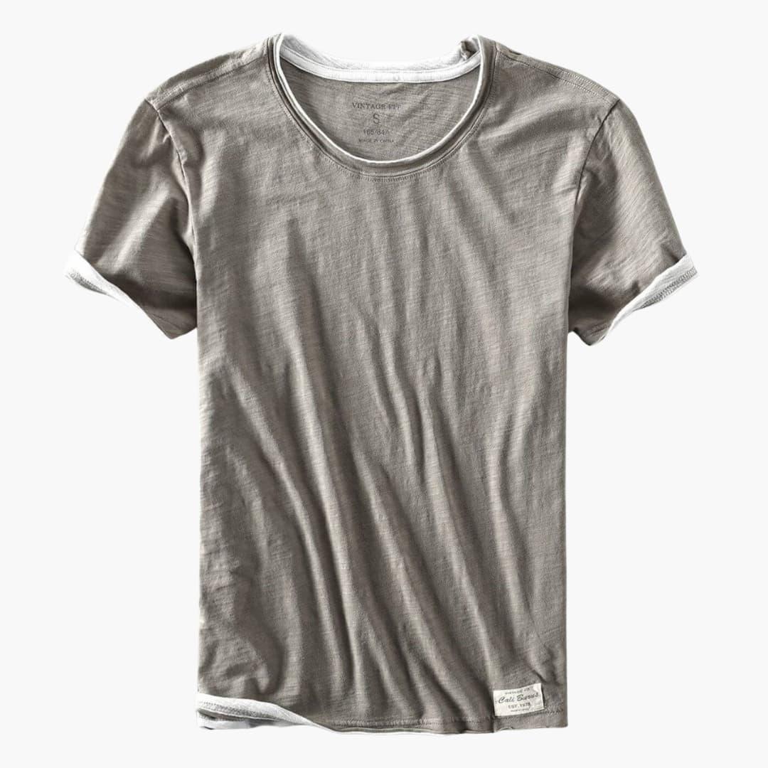 Basic T-Shirt - Men's Round Neck Short Sleeve Shirt Made of Cotton