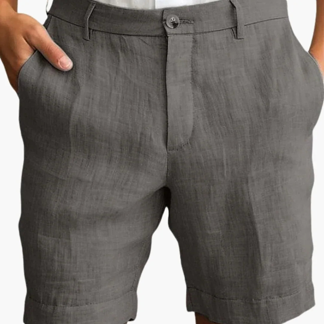 Men's Summer Shorts with Straight Leg and Cuffed Hem