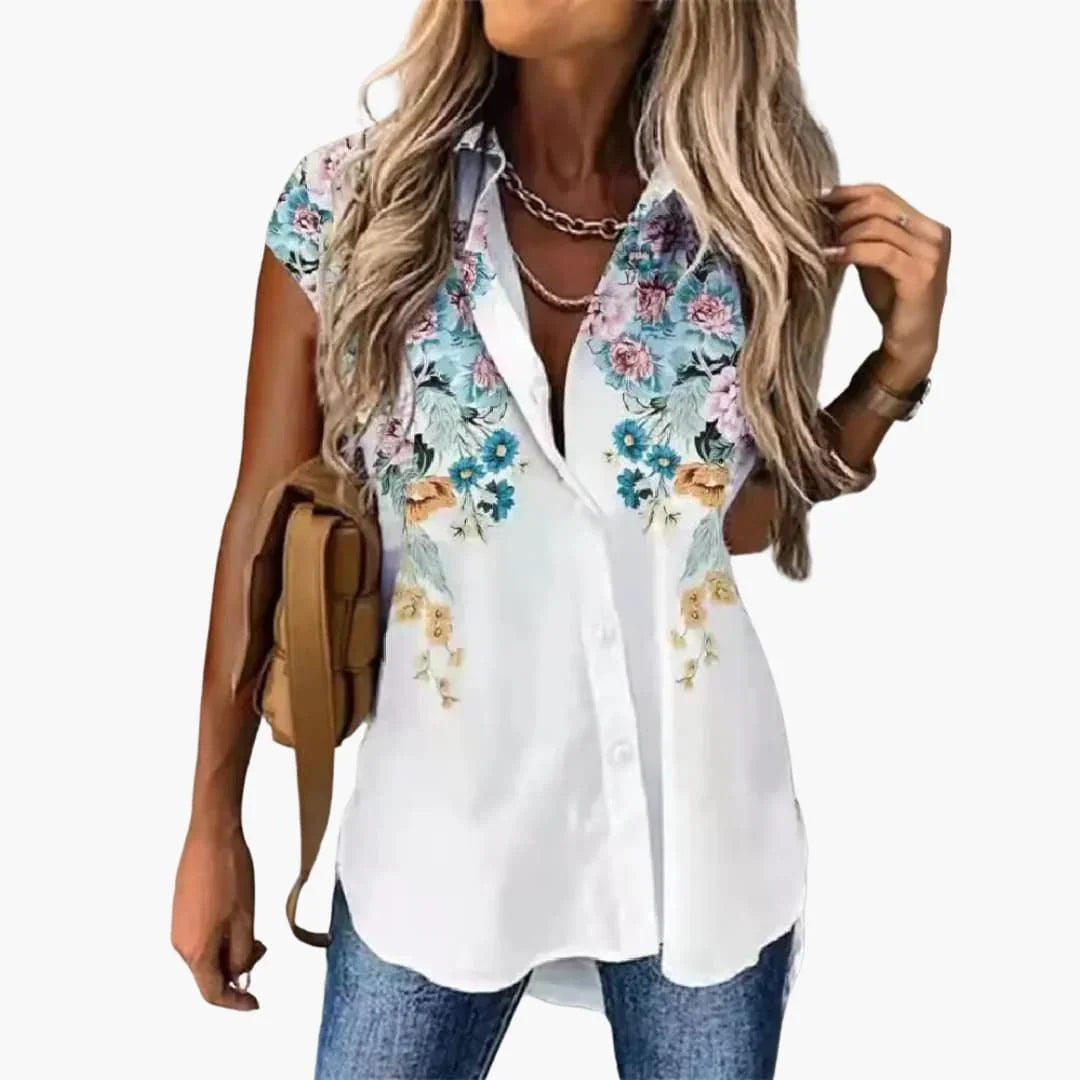 Summer Top for Women with Butterfly Print Lightweight