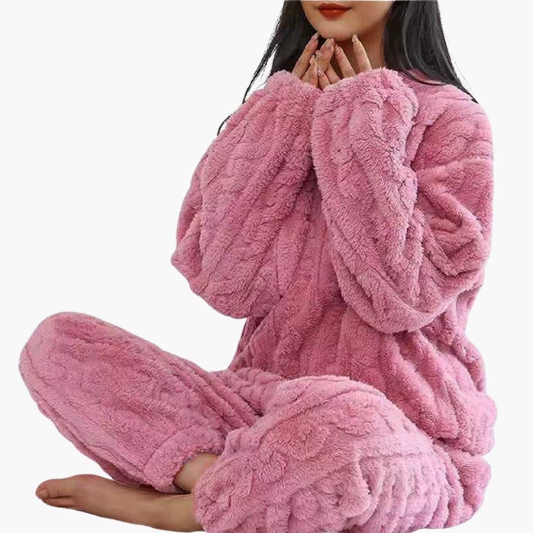 Soft Fleece Pajama Set for Women - Cozy & Warm Comfort