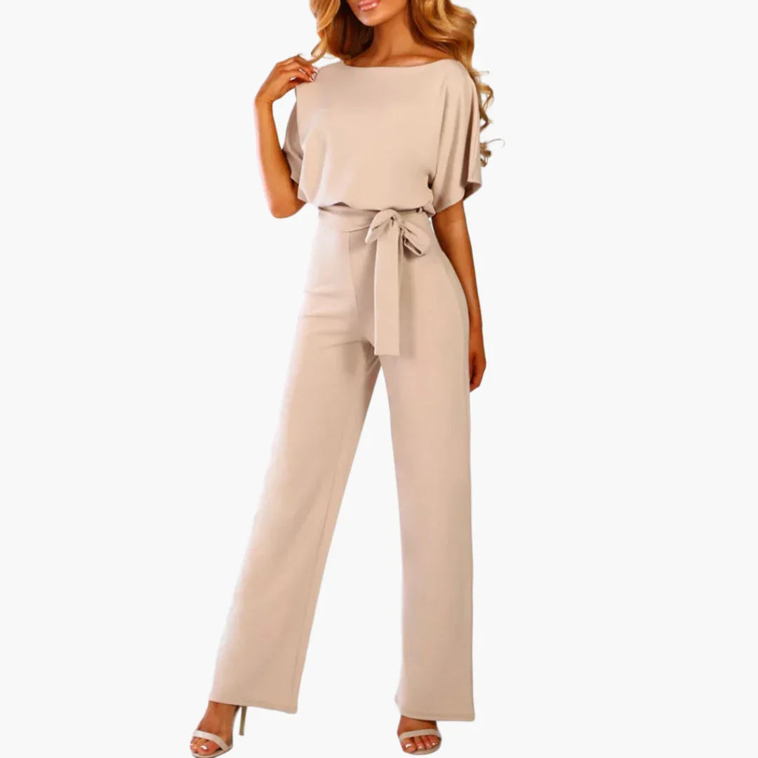 Women's Jumpsuit - Elegant with Belt & Wide Leg
