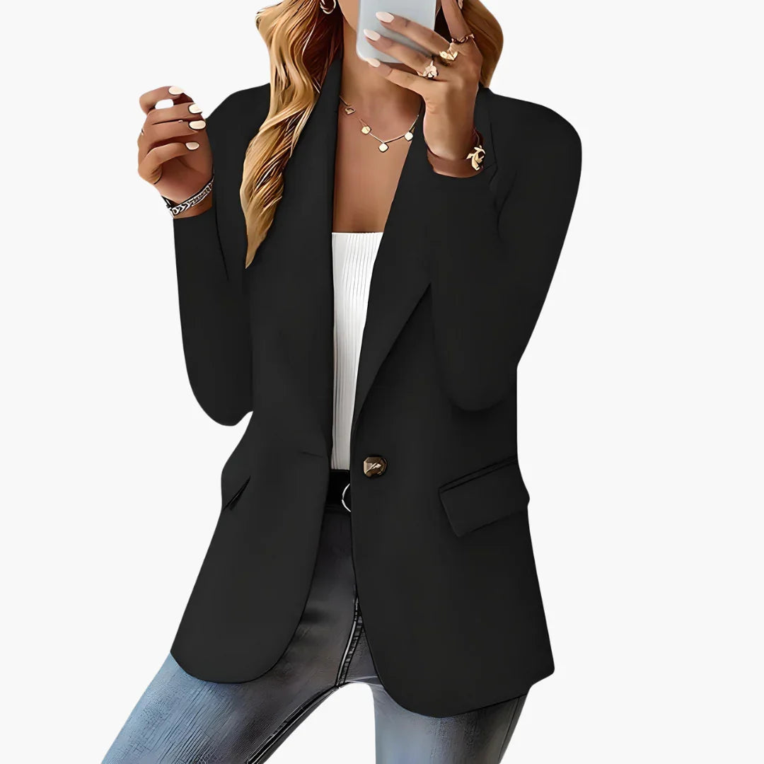 Womens Blazer with Notch Lapels and Front Pockets