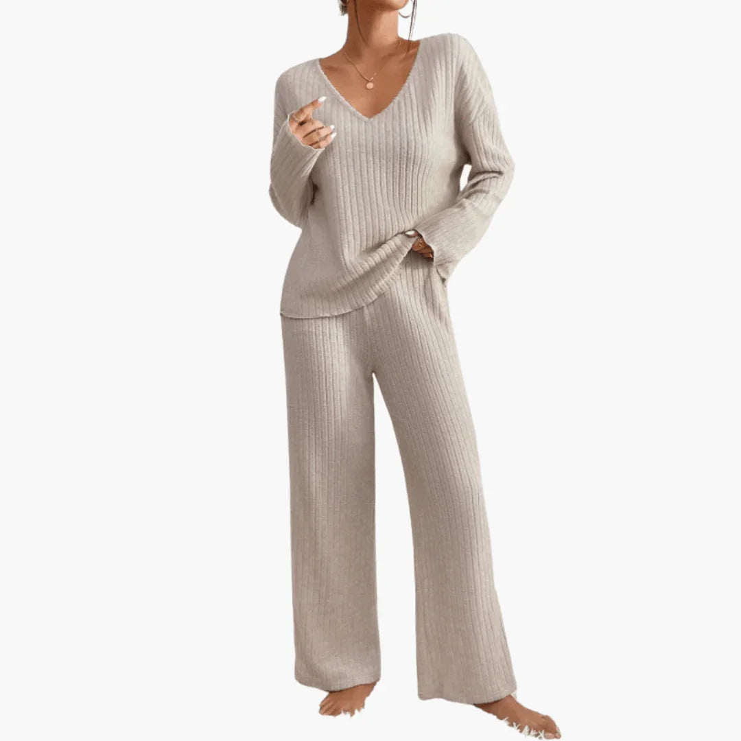 Ribbed Knit Two-Piece Set for Women  Stylish & Comfortable