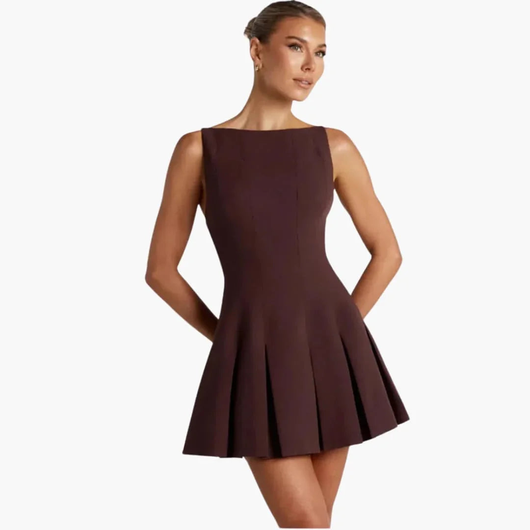 Backless Mini Pleated Dress - For Women with an Elegance Factor
