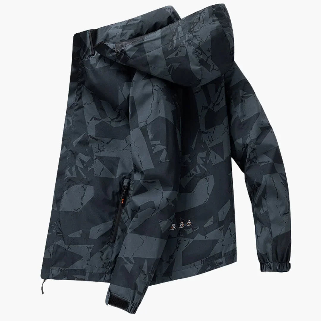 Men's Ski Jacket with Hood and Elastic Cuffs