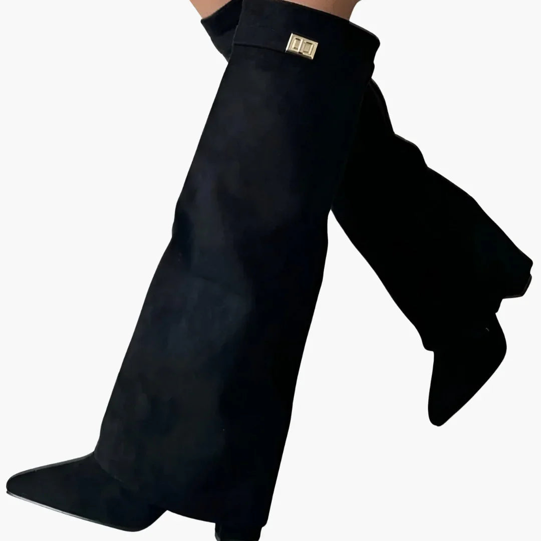 Bavane | Knee-high Women's Boots with Buckle - Elegant Boots