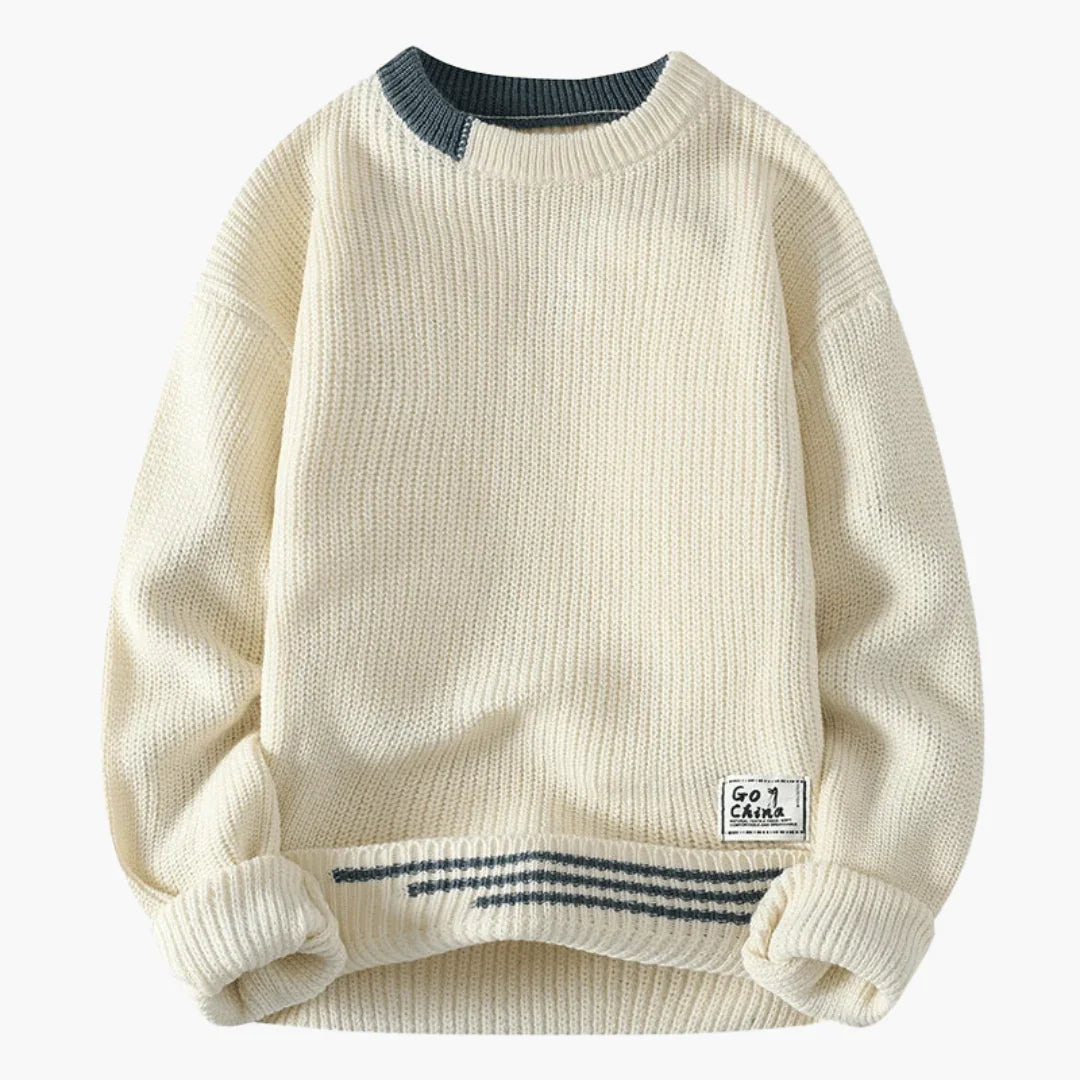 Bavane | Men's sweater with round neckline and ribbed hem