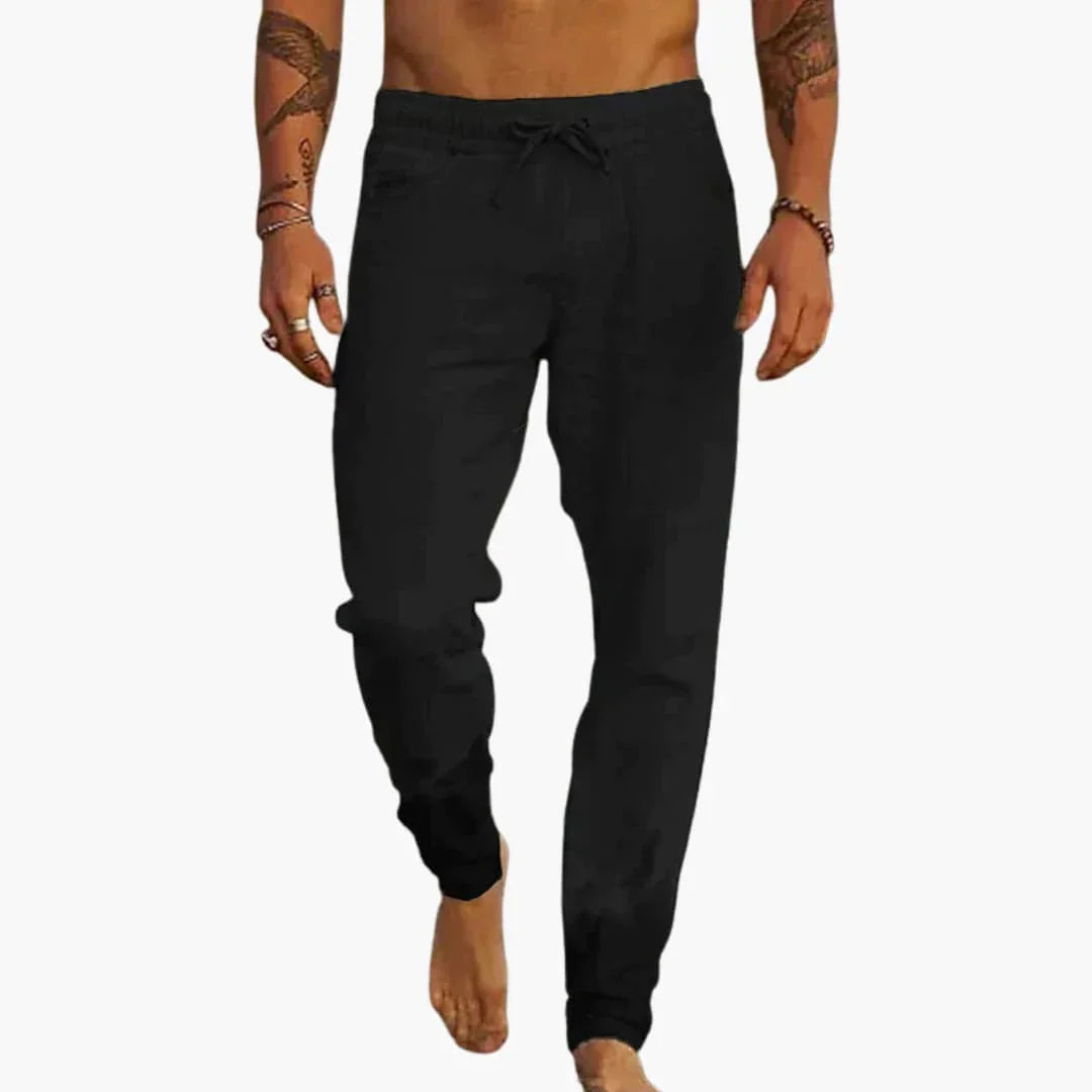 Men's Summer Pants with Drawstring and Side Pockets