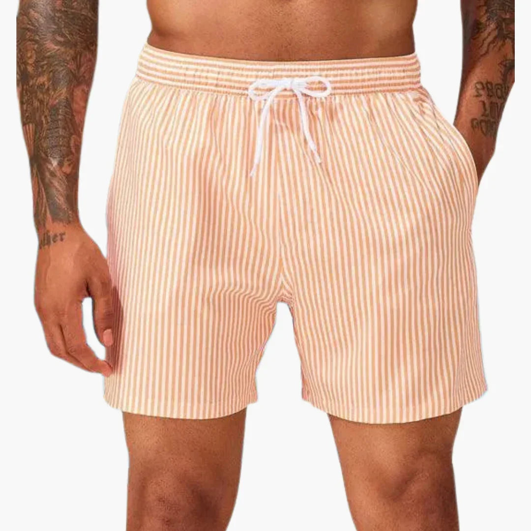 Swim Shorts - Men's Striped & Quick-Drying Summer