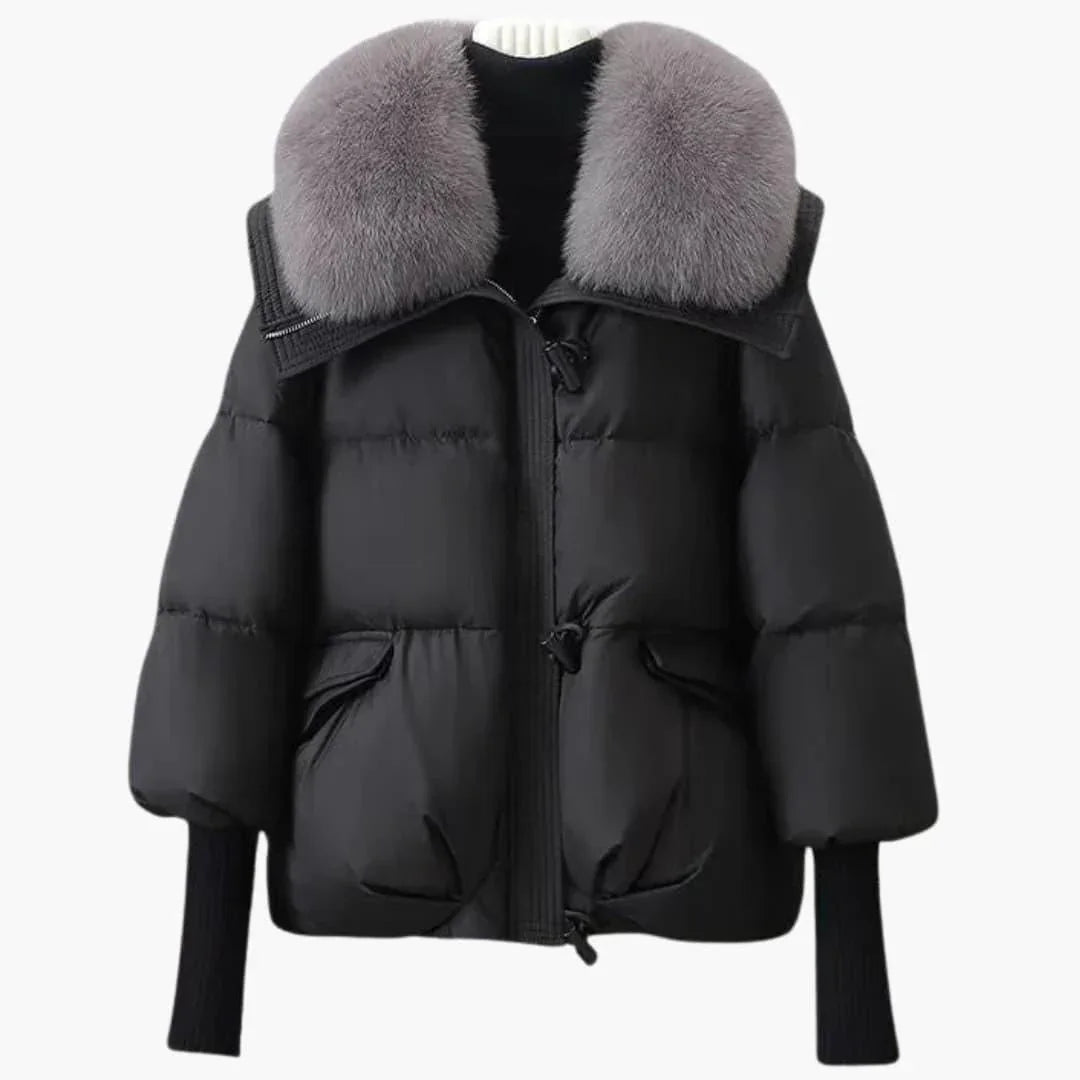 Elegant Women's Winter Jacket with Faux Fur Collar  Warm & Stylish