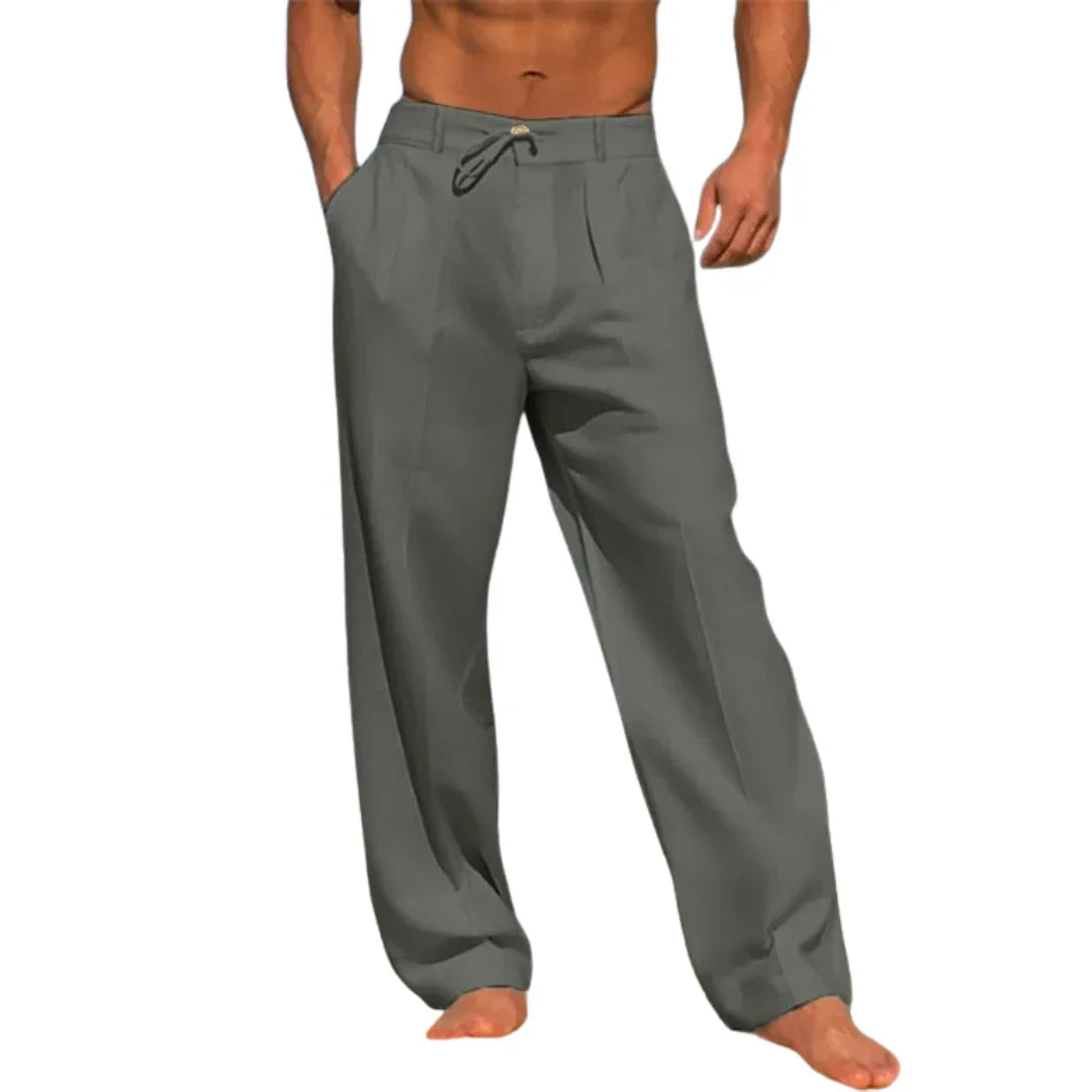 Bavane | Men's Casual Pants with Drawstring Waistband and Side Pockets