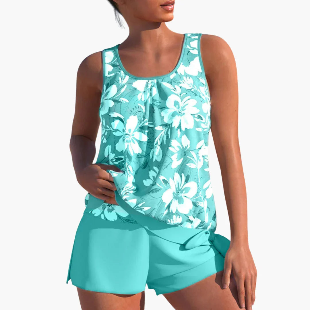 Two-Piece Tankini Set for Women - Floral and Comfortable
