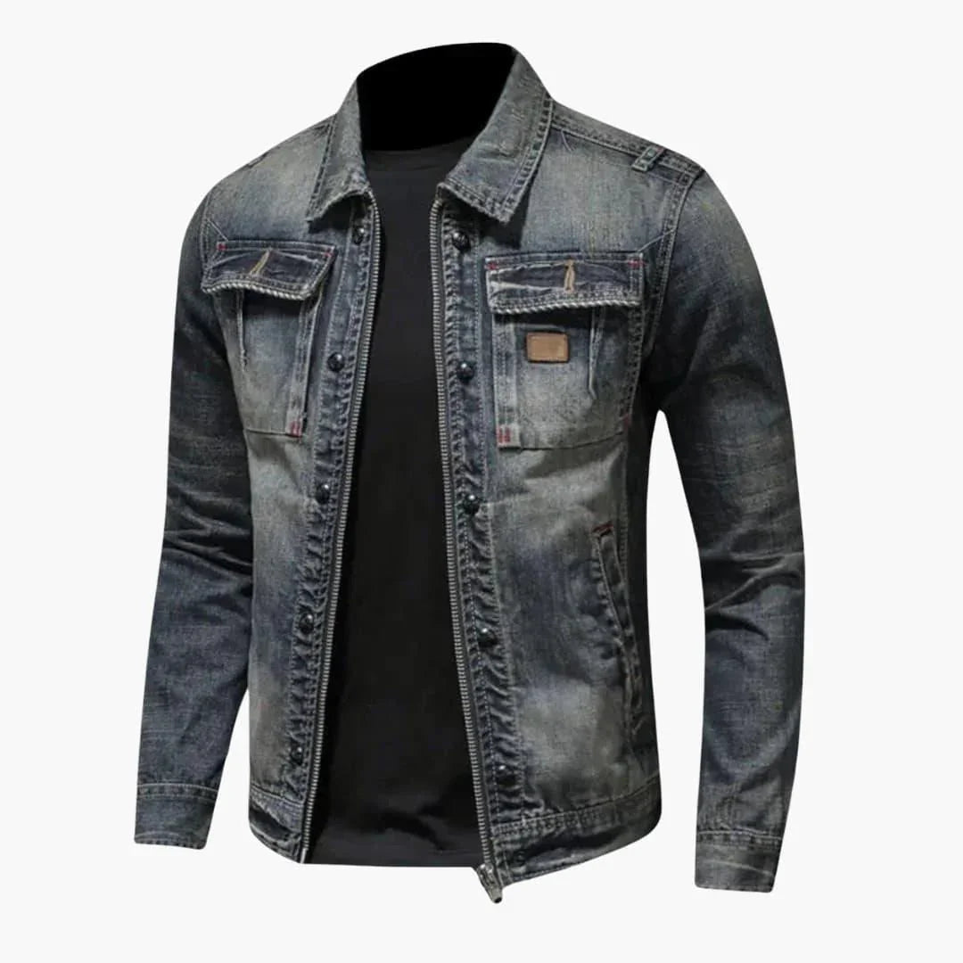 Vintage Men's Denim Jacket  Stylish Classic for Everyday Wear