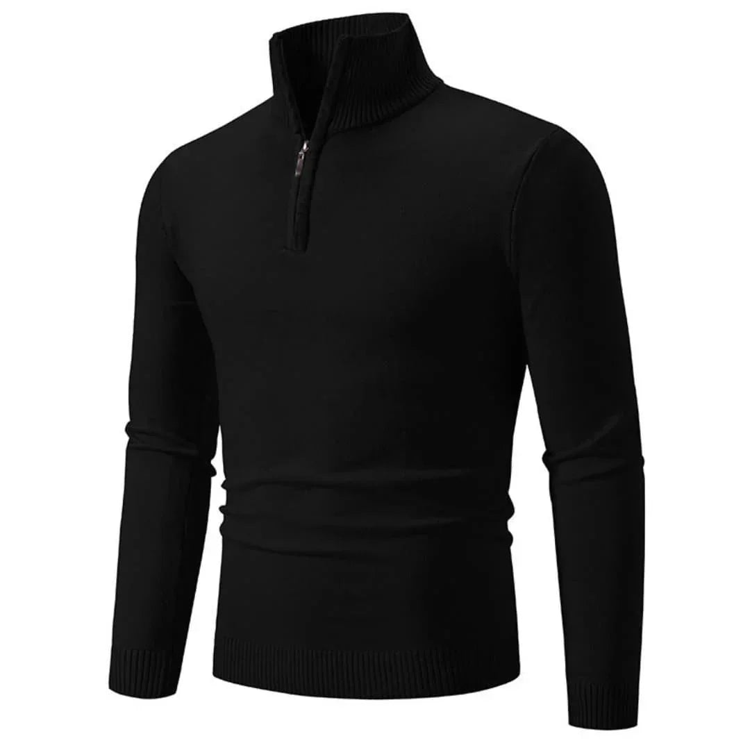 Men's Sweater with Half-Zip Neckline
