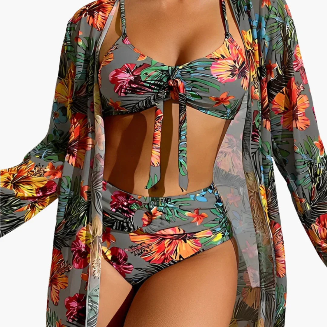Bavane | 3-Piece Bikini Set - Women's Beach Outfit with Cover-Up