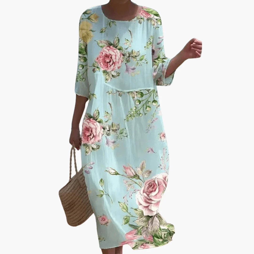 Bavane | Floral V-Neck Summer Dress for Women