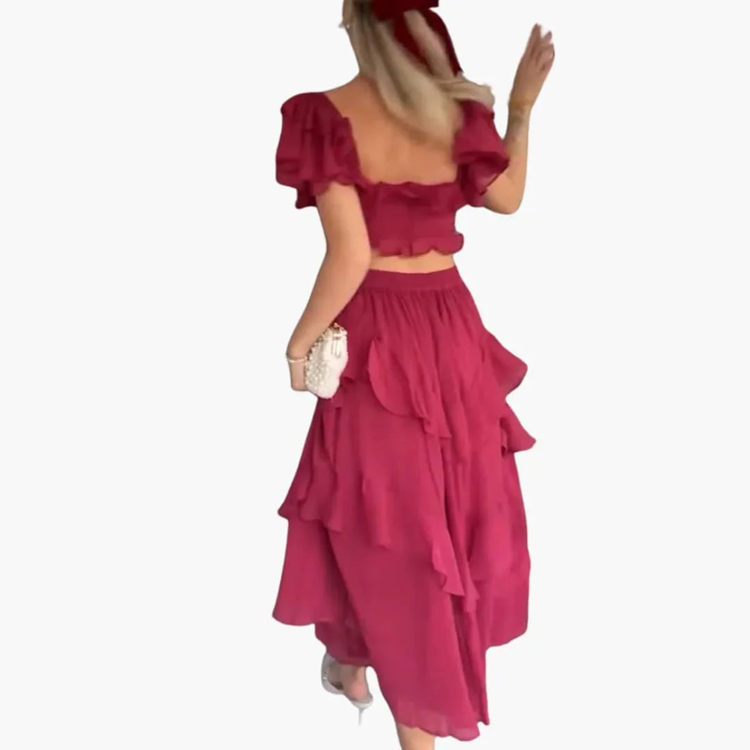 Backless Dress - For Women with Ruffled Sleeves & Style