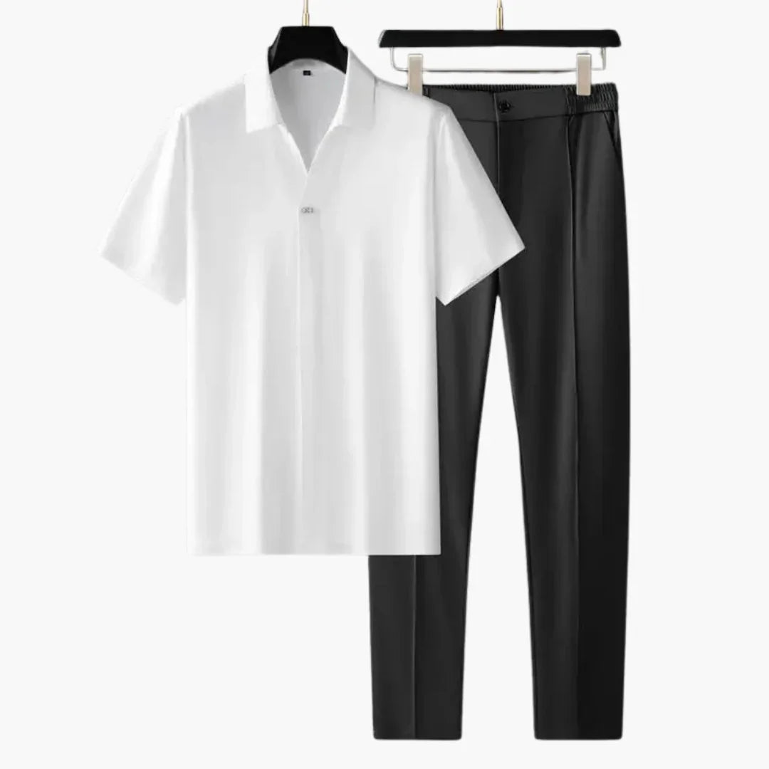 Bavane | Two-Piece Set for Men  Short Sleeve Shirt with Trousers