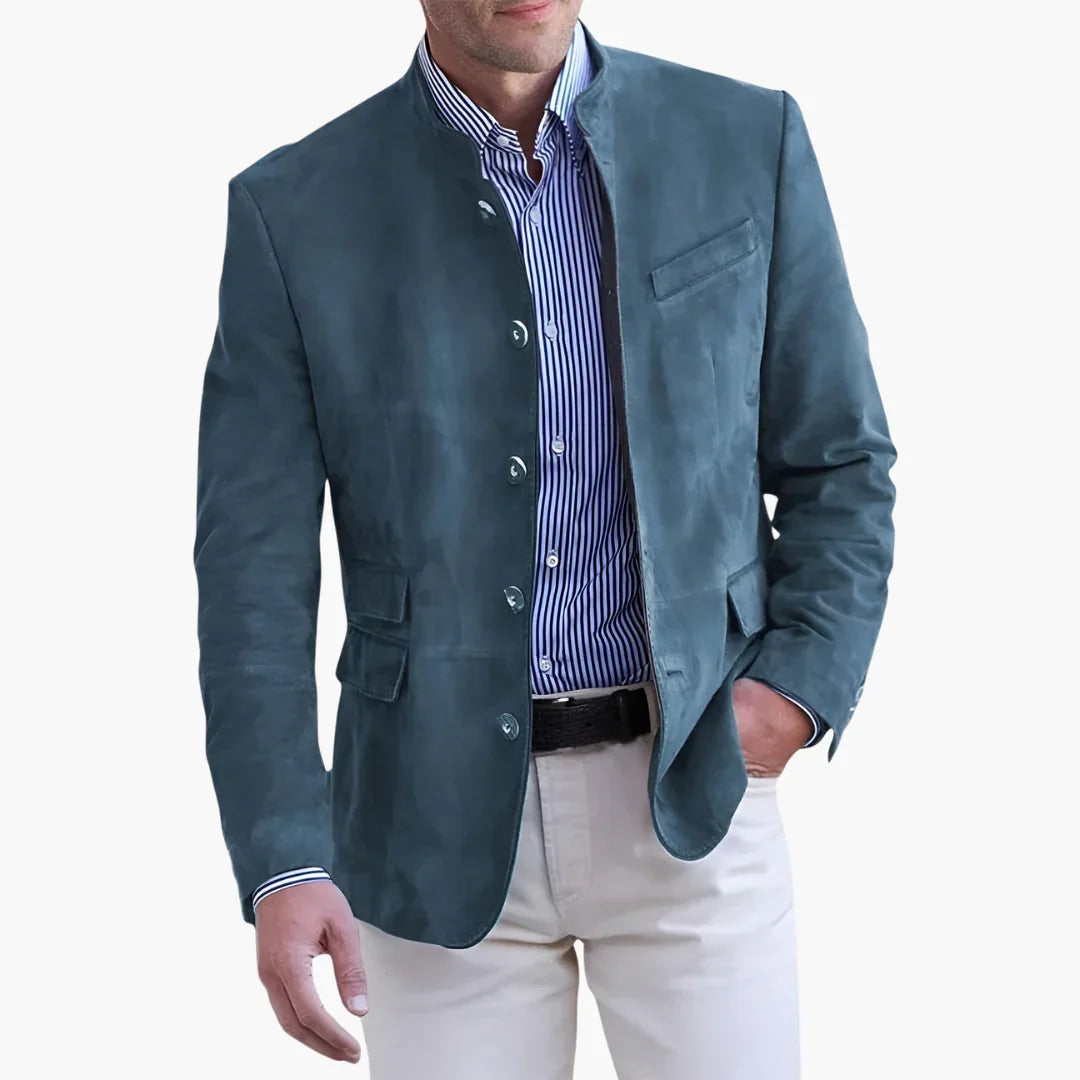 Bavane | Men's Jacket with Button Closure and Textured Surface