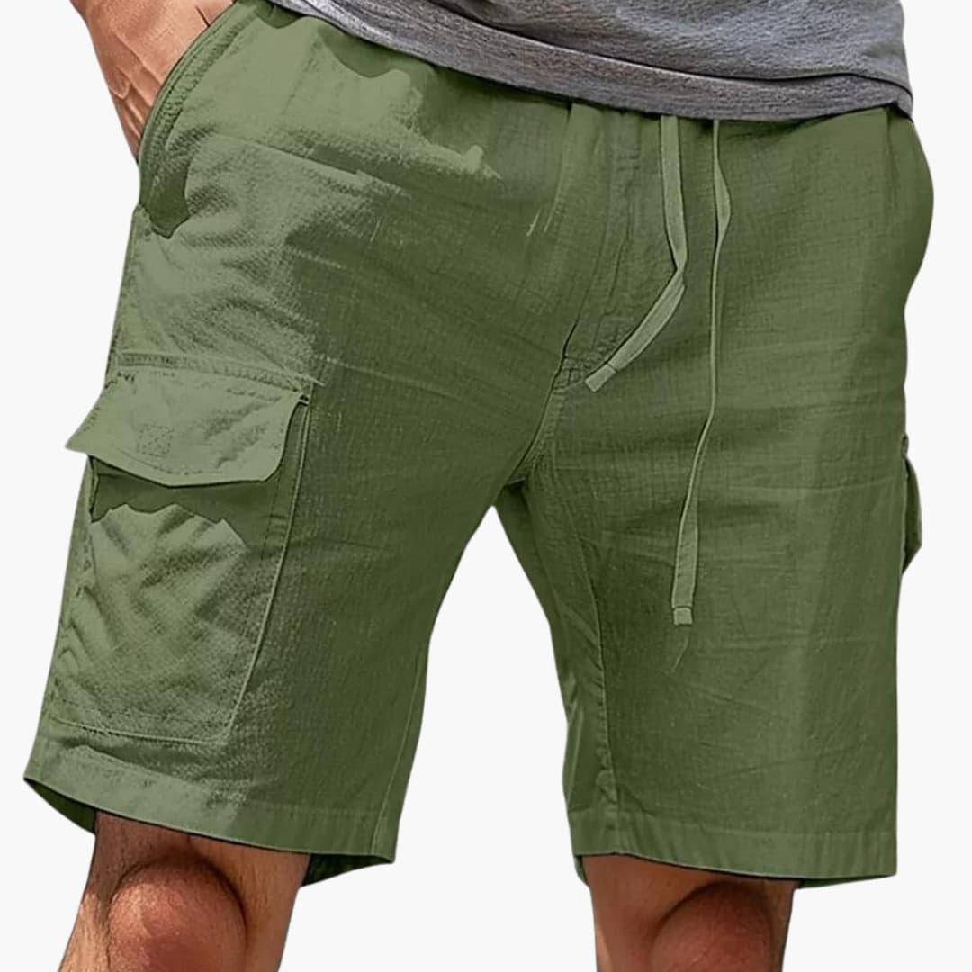 Men's Cargo Shorts with Pockets Made of Summer Fabric