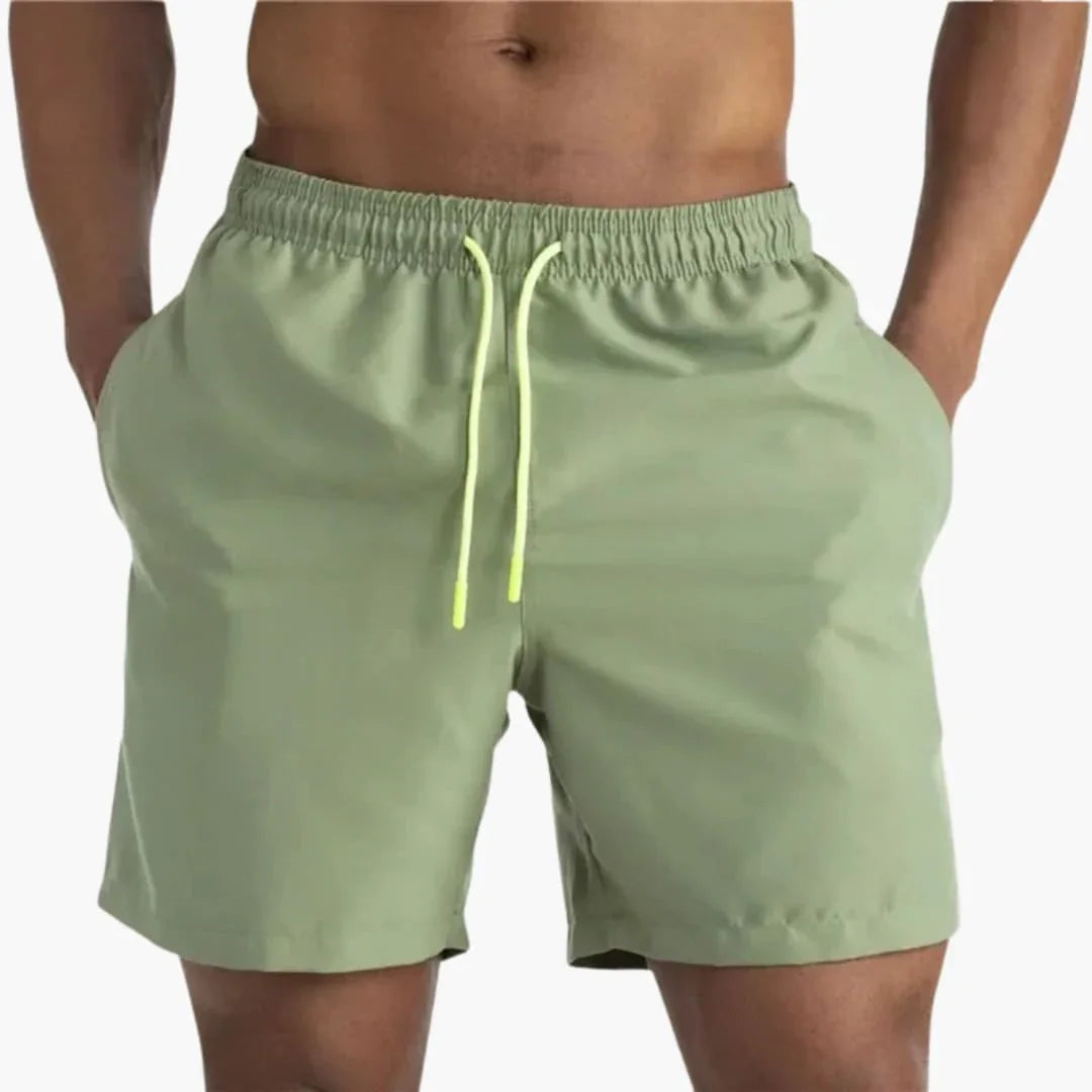 Men's Swim Shorts with Drawstring and Side Pockets