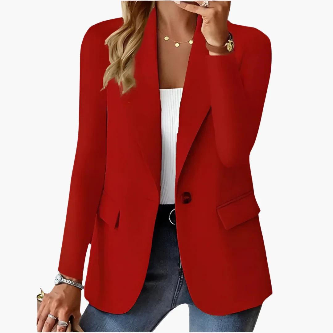 Women's Blazer with Notched Lapel and Front Button